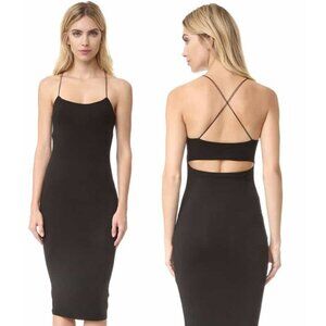 T by Alexander Wang Strappy Tank Dress in Black Mid Length Bodycon Size Large